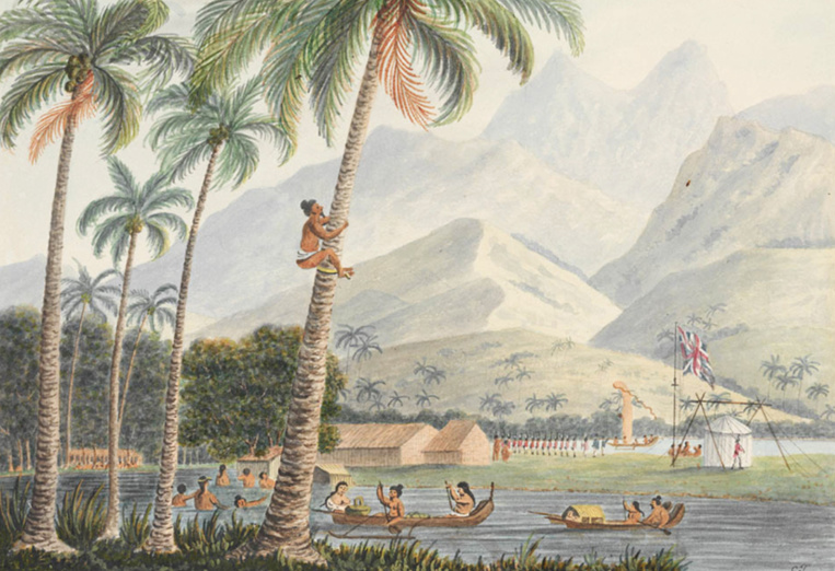 The Observatory at Point Venus. 1792. George Tobin. Credit: https://www.tahiti-infos.com/Tahiti-d-antan-Mahina-Haapape_a159512.html
